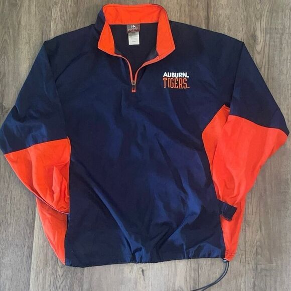 Knights Apparel Mens Large 1/4 Zip Jacket Windbreaker Blue Orange Long Sleeves - Picture 1 of 5